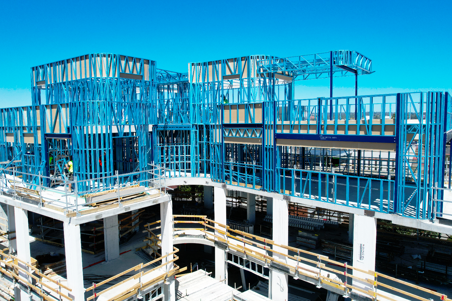 Lightweight Truecore steel frames at 303 Nepean Hwy Frankston Apartment Melbourne by CMG Frames and Samssons Projects.
