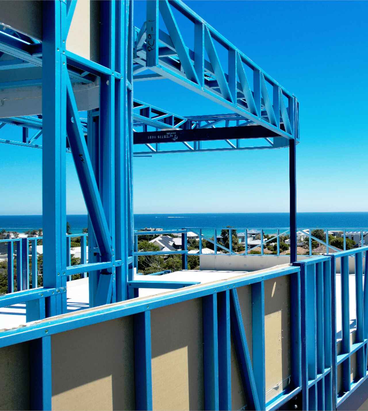 Lightweight Truecore steel frames at 303 Nepean Hwy Frankston Apartment Melbourne by CMG Frames and Samssons Projects.
