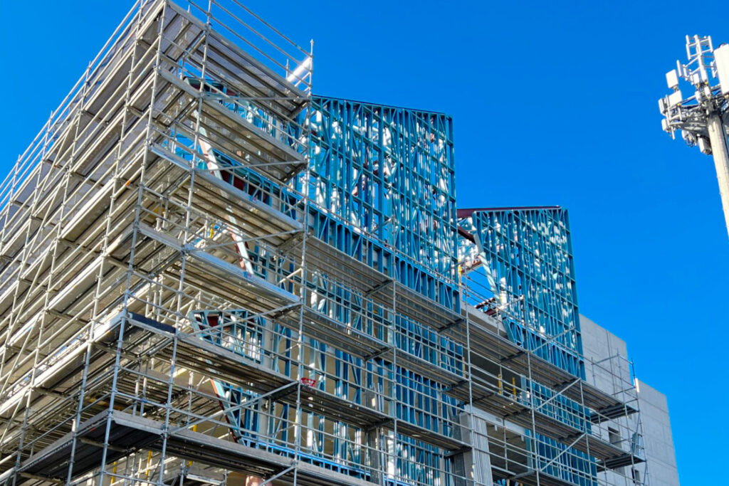 Balam Balam Place, Brunswick, featuring Modular Lightweight Steel Façade and Upper Level Framing by CMG Frames as part of Merri-bek City Council's Saxon Street redevelopment.