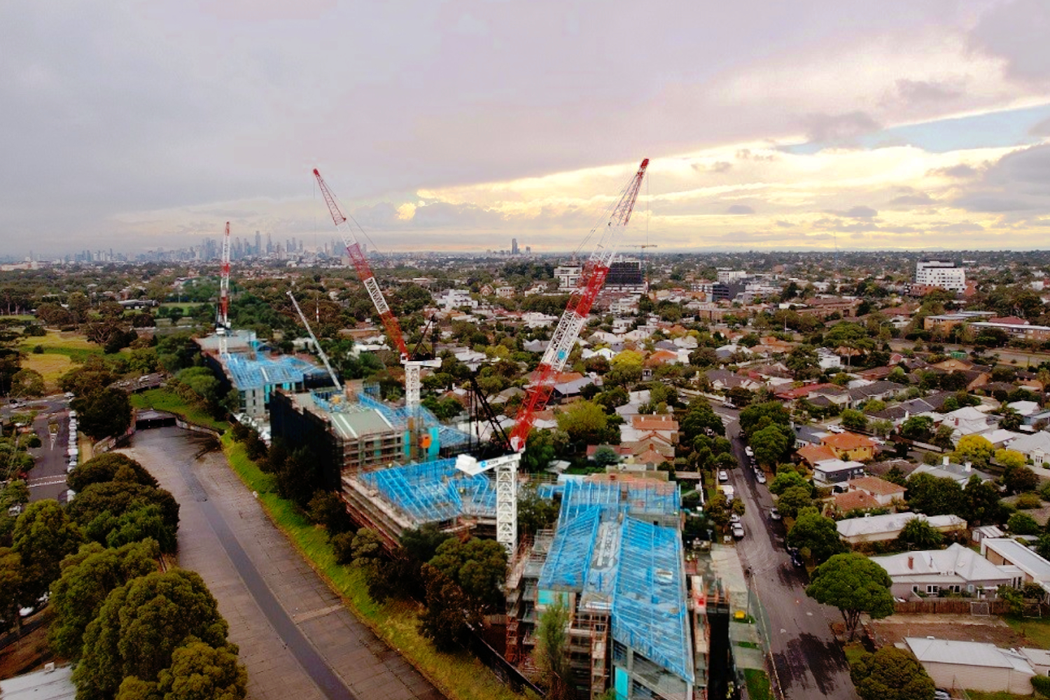 Modular Lightweight Steel Façade and Roof Truss Framing at Brighton Public Housing Renewal Project, supplied by CMG Frames.