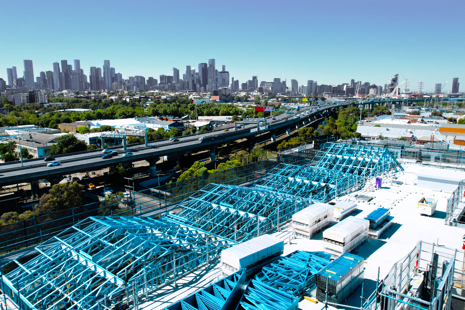 The Local Kensington Apartments in Melbourne with lightgauge steel frame roof by CMG Frames using Truecore Steel.