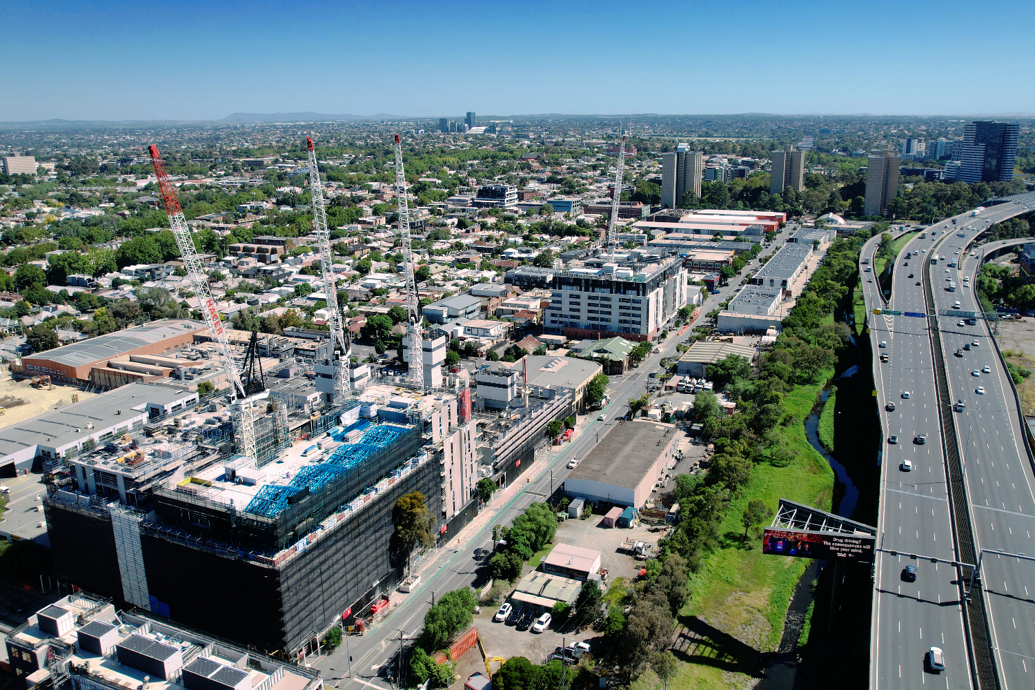 The Local Kensington Apartments in Melbourne with lightgauge steel frame roof by CMG Frames using Truecore Steel.