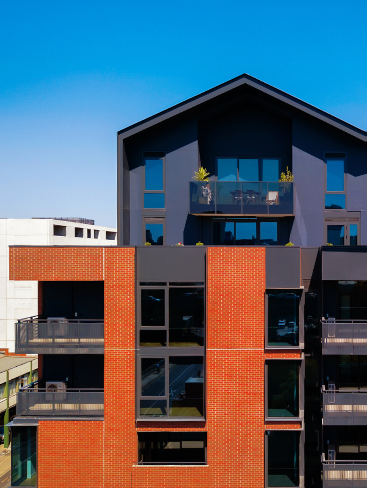The Local Kensington Apartments in Melbourne with lightgauge steel frame roof by CMG Frames using Truecore Steel.