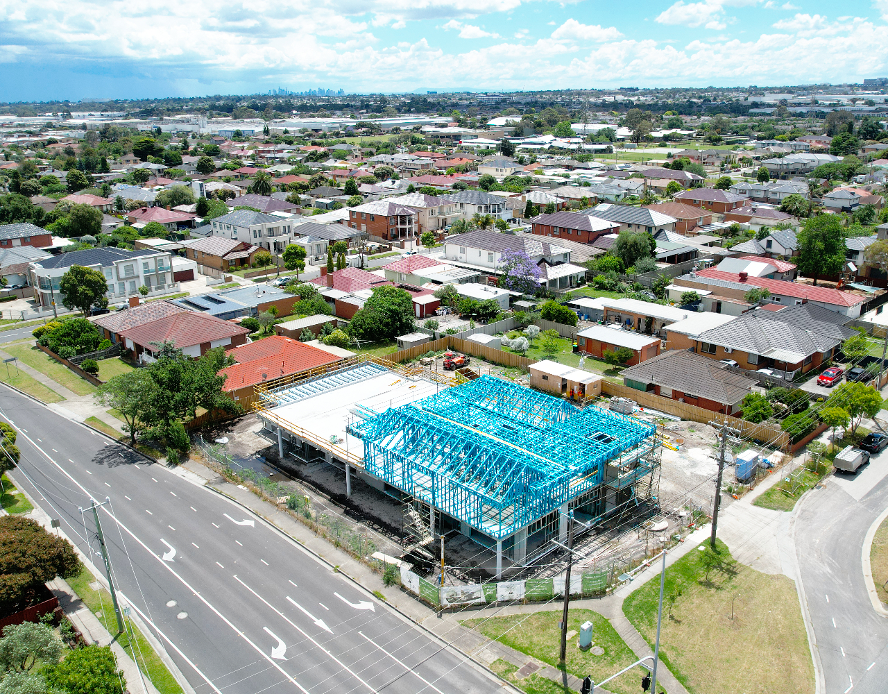 Bluescope Truecore lightweight steel frames at Westall Road Discovery Tree childcare in Clayton South, Melbourne, by CMG Frames and Donmar.