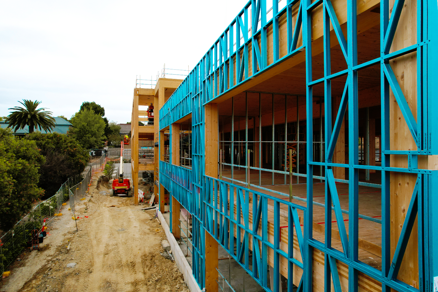 Light Gauge Truecore Steel frame facade by CMG Frames at Xavier College Melbourne.