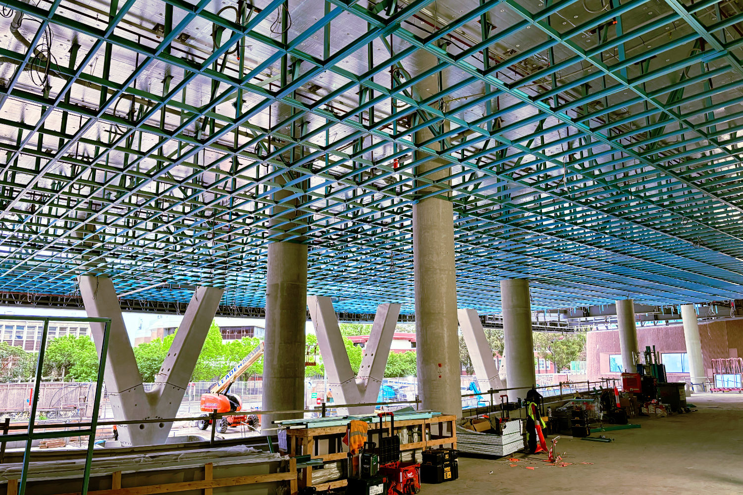 Lightweight steel custom ceiling on New Footscray Hospital by CMG Frames.