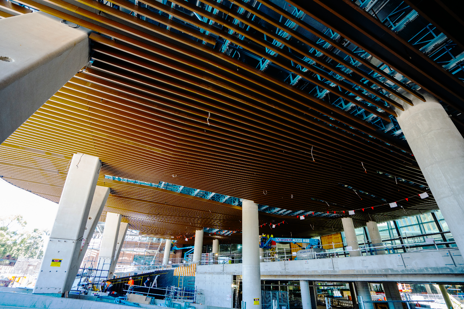 Lightweight steel custom ceiling on New Footscray Hospital by CMG Frames.