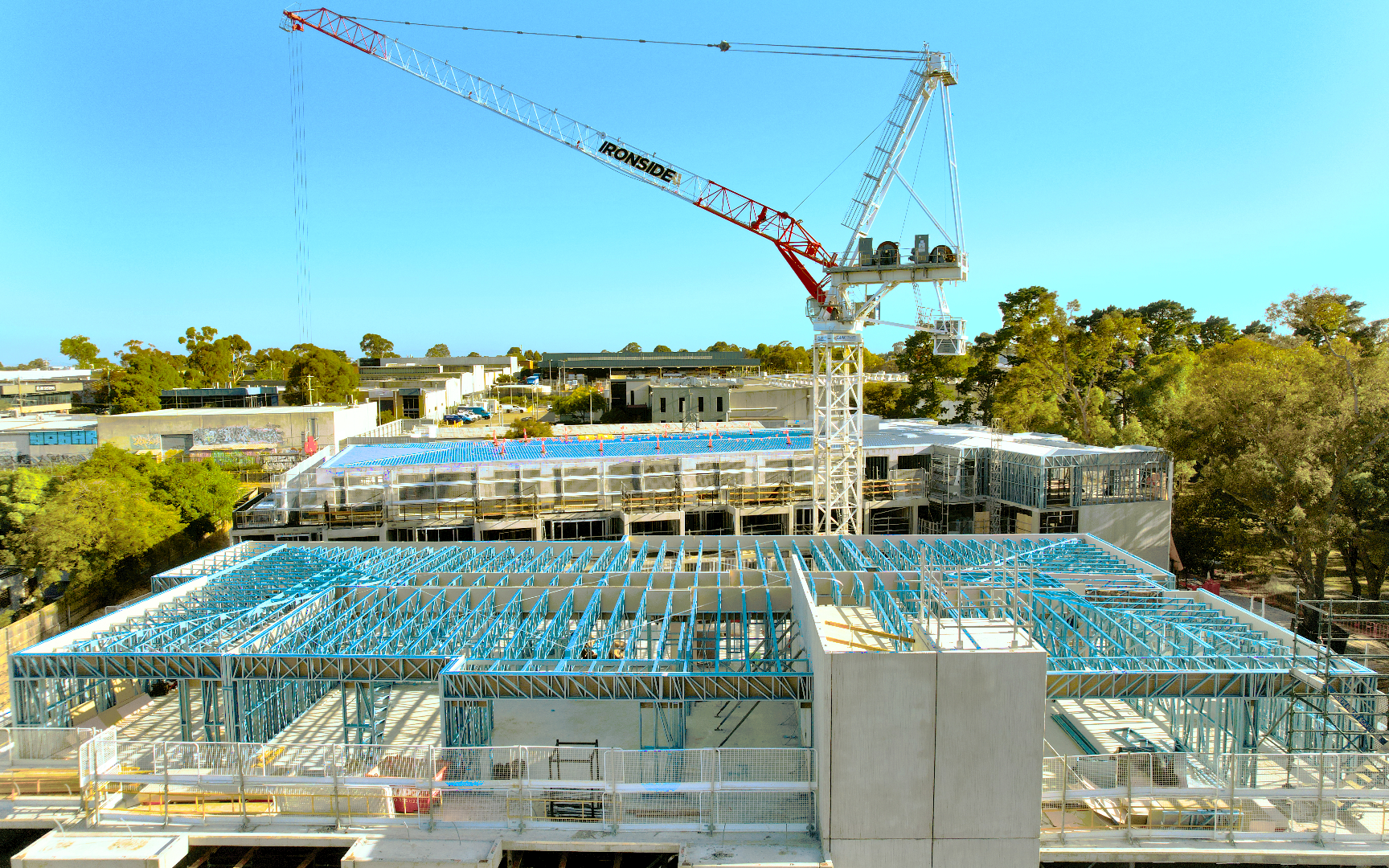 Modular lightweight steel framing at Pavillions Apartments by CMG Frames.