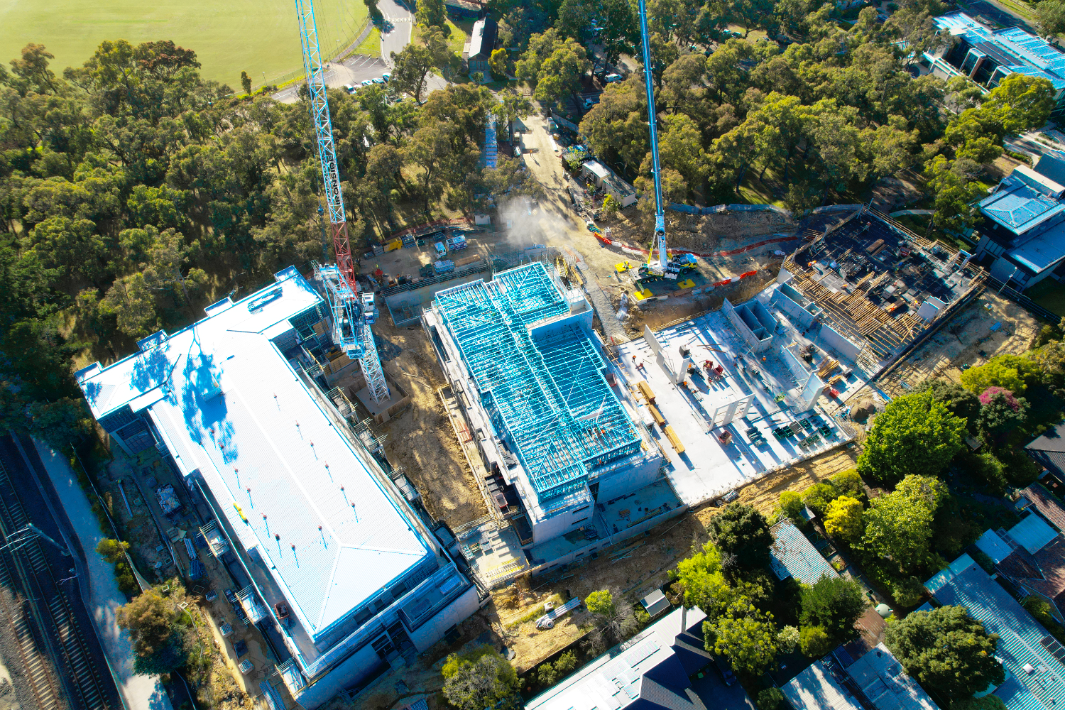 Modular lightweight steel framing at Pavillions Apartments by CMG Frames.