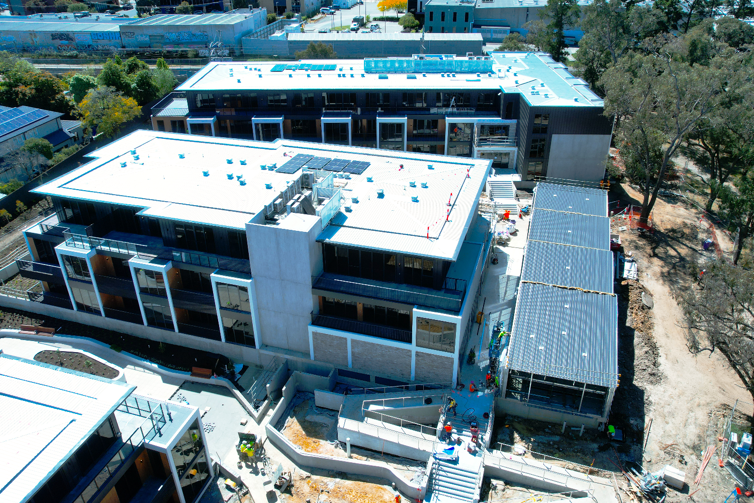 Modular lightweight steel framing at Pavillions Apartments by CMG Frames.