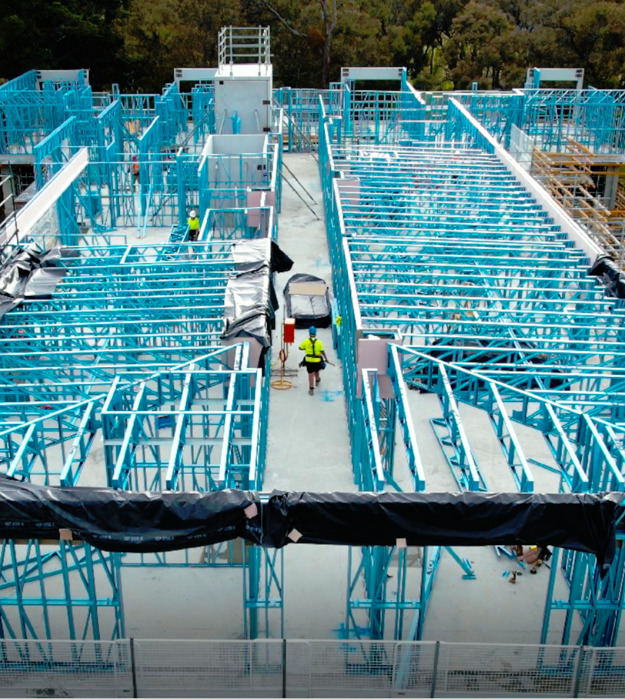 Modular lightweight steel framing at Pavillions Apartments by CMG Frames.