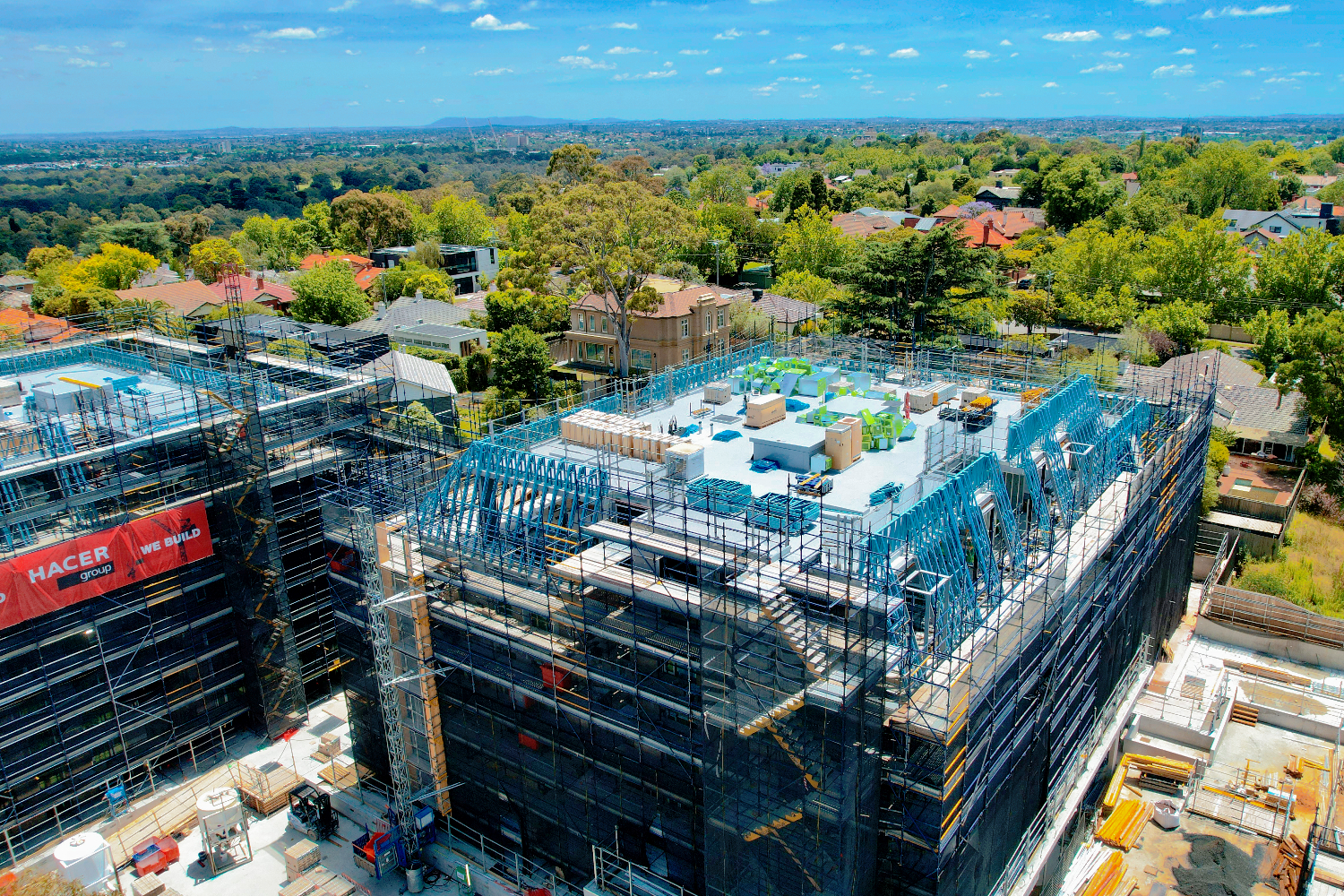 Lightweight steel framing by CMG Frames at St Clare Apartments.