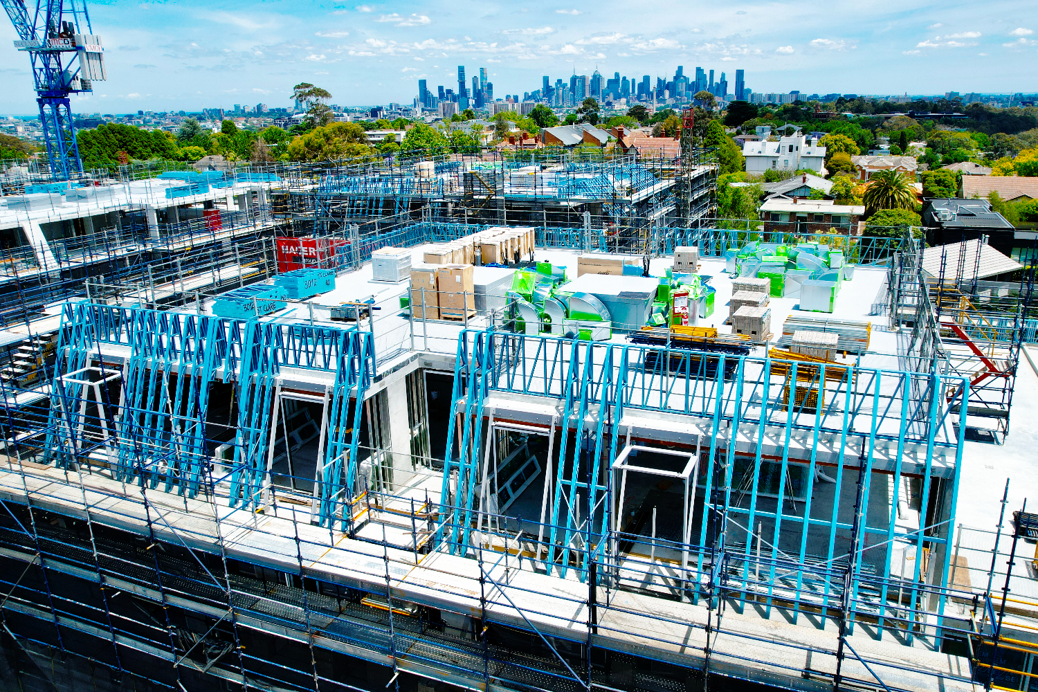 Lightweight steel framing by CMG Frames at St Clare Apartments.